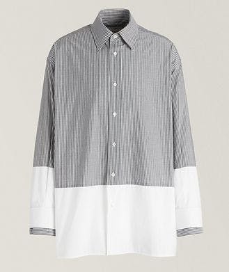 MM6 Maison Margiela Striped Paneled Cotton Sport Shirt
