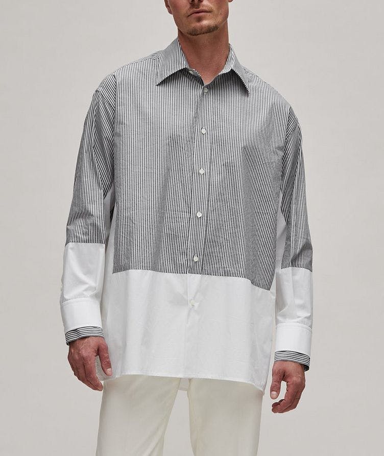 Striped Paneled Cotton Sport Shirt image 1