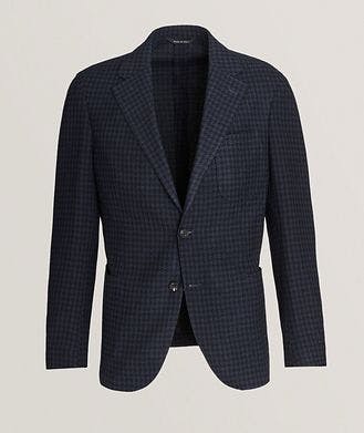 Harold Berlino Textured Houndstooth Virgin Wool-Silk Sport Jacket