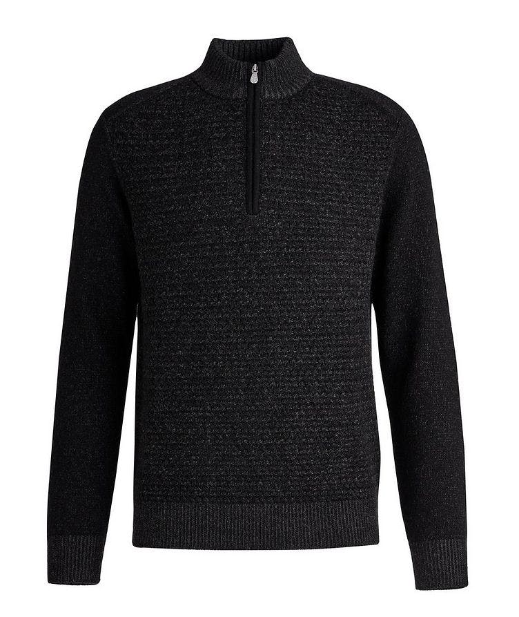 Quarter-Zip Wool-Blend Mock Neck Sweater image 0