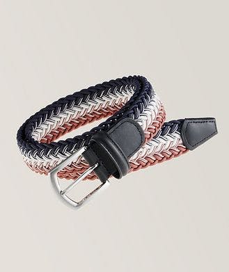Anderson's Tri-Colour Stretch Woven Pin-Buckle Belt