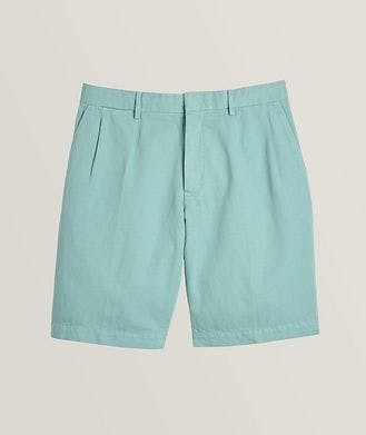 Zegna Summer Cotton-Linen Chino Shorts