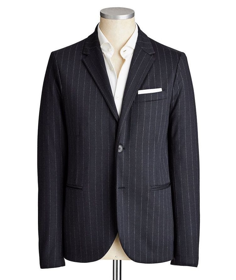 Unstructured Pinstriped Wool Sports Jacket image 0