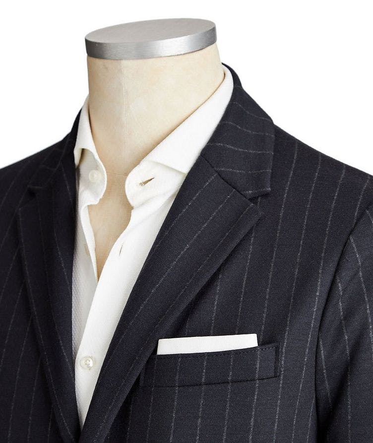 Unstructured Pinstriped Wool Sports Jacket image 1