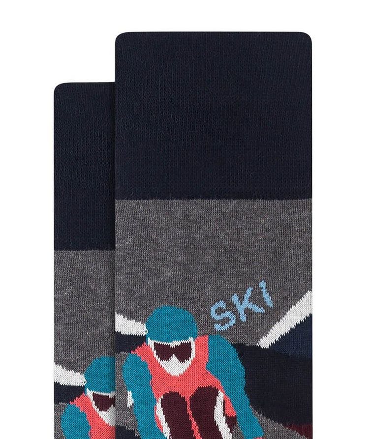 Slalom Ski Print Cotton Socks image 1