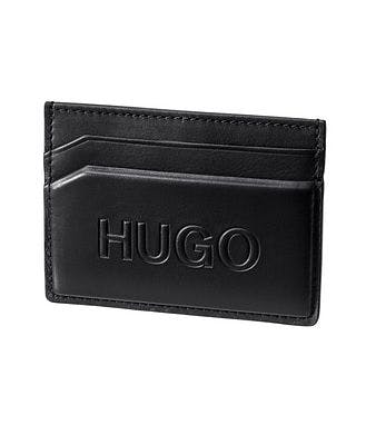 HUGO Embossed Leather Card Holder