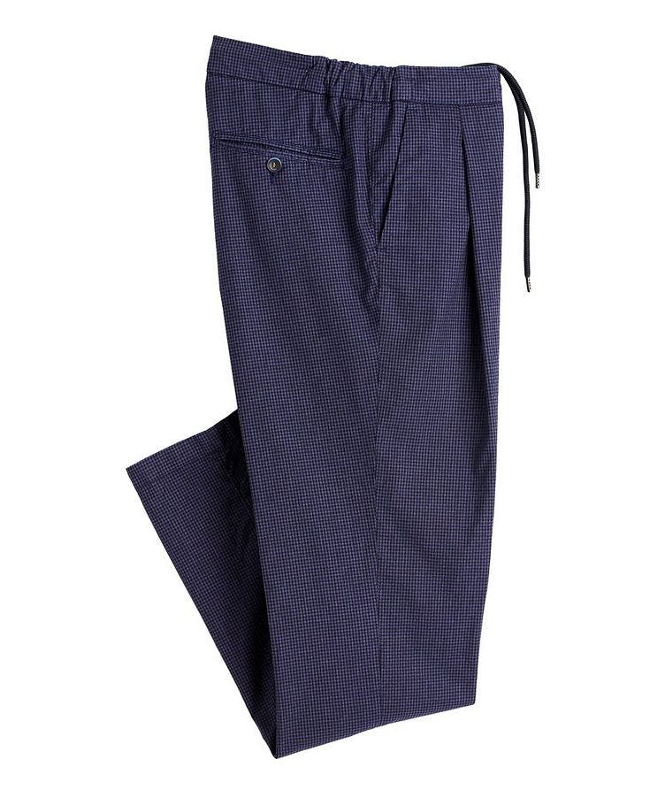 Turner Micro-Check Stretch-Cotton Drawstring Pants image 0