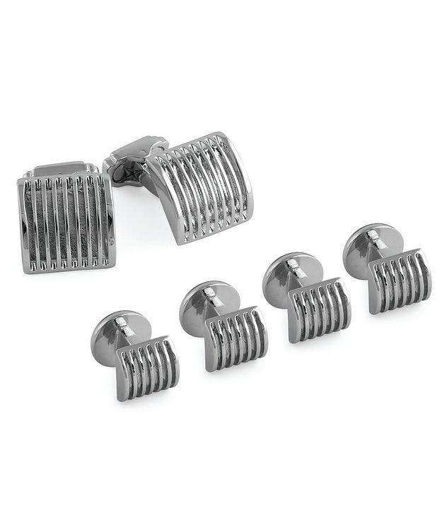 Ribbed Cufflinks & Stud Set picture 1