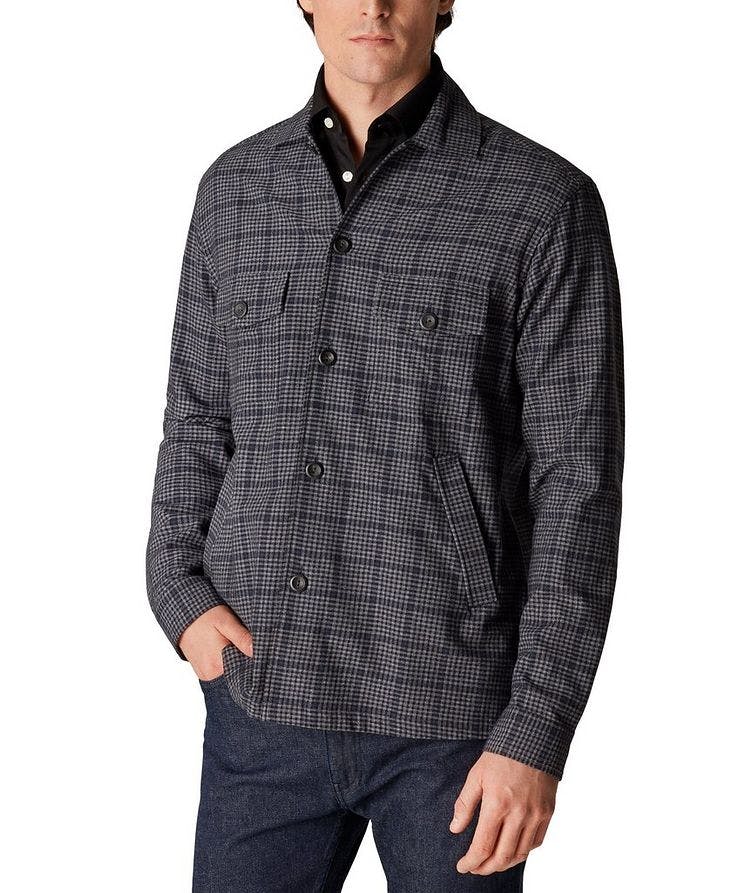 Plaid Cotton Wool Cashmere Shirt Jacket image 1