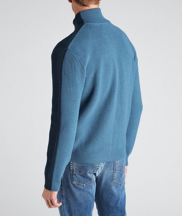 Blouson-pull en tricot côtelé de laine à glissière image 2