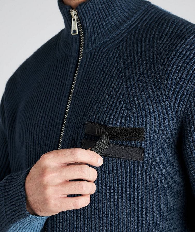 Blouson-pull en tricot côtelé de laine à glissière image 4