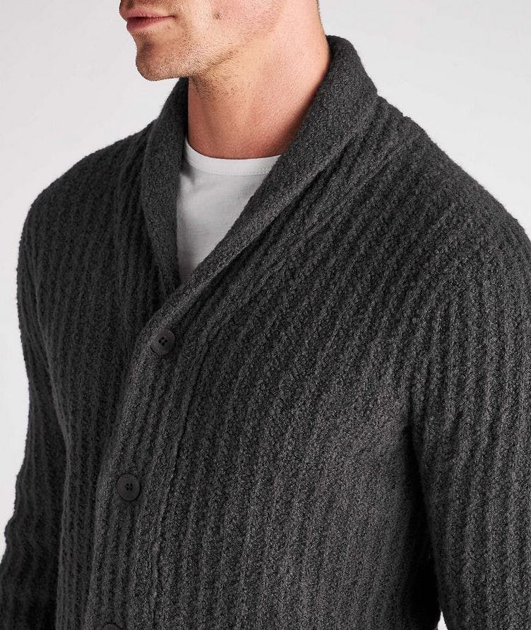 Shawl Collar Ribbed Wool-Blend Cardigan image 3