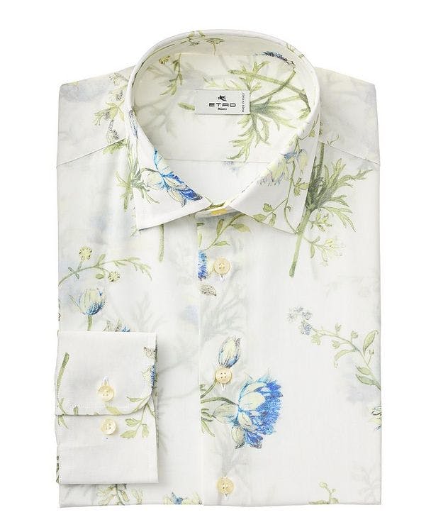 Chemise en coton à motif floral de coupe contemporaine picture 1