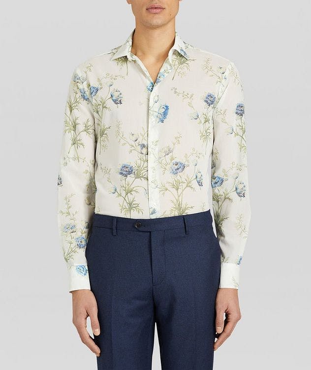 Chemise en coton à motif floral de coupe contemporaine picture 2