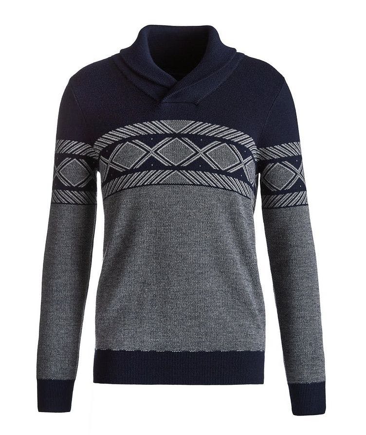 Fair Isle Shawl Collar Wool Sweater image 0