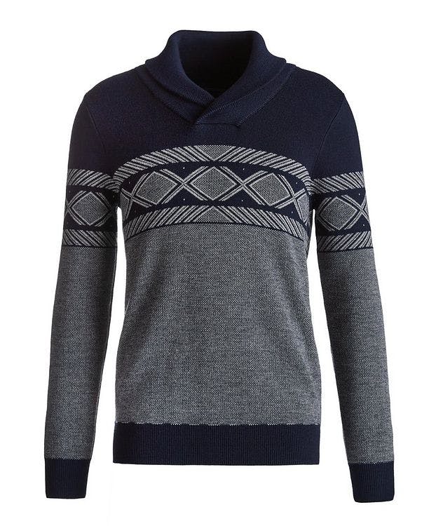 Fair Isle Shawl Collar Wool Sweater picture 1