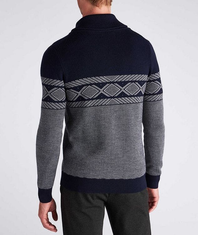 Fair Isle Shawl Collar Wool Sweater picture 3