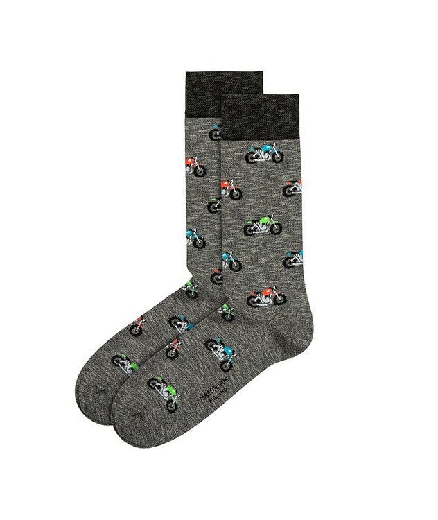 Motorbike-Printed Cotton-Blend Socks picture 1