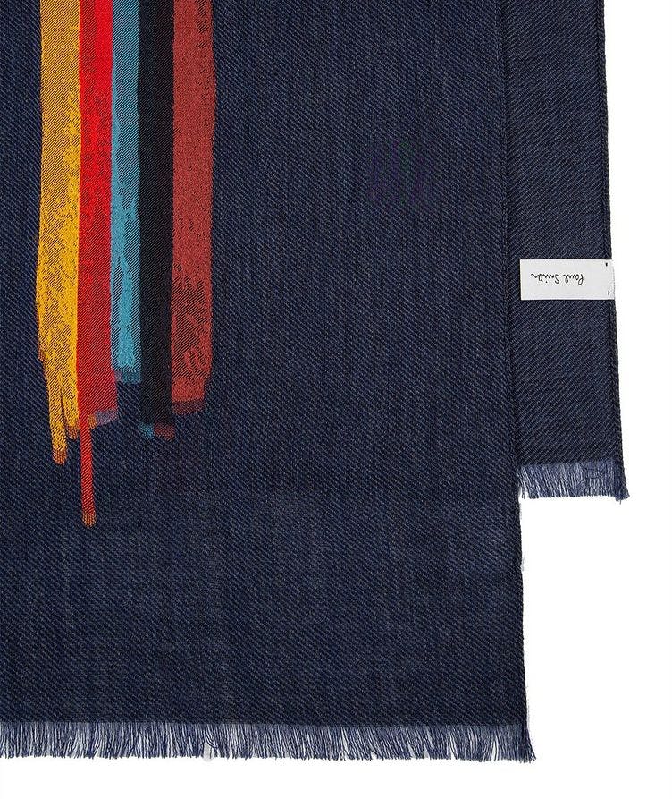 Painted Stripe Wool-Silk Scarf image 1