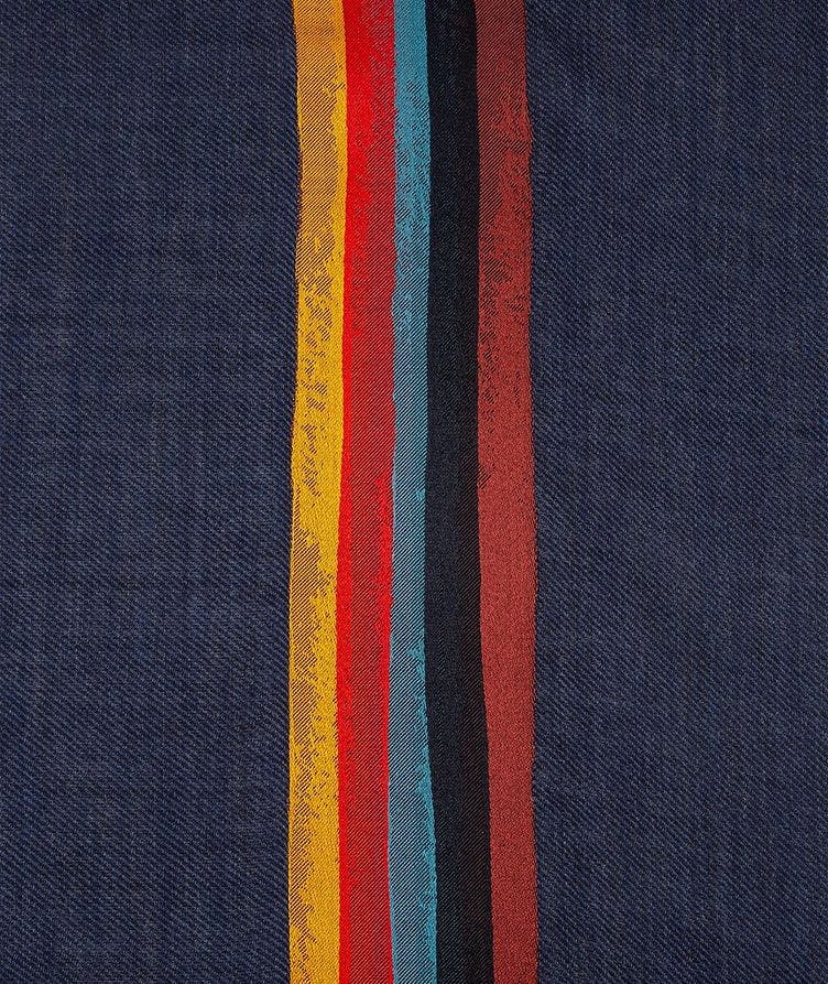 Painted Stripe Wool-Silk Scarf image 2