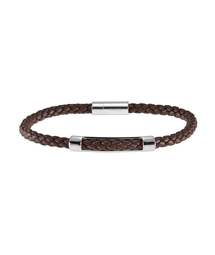 Braided Leather & Metal Bracelet image 1