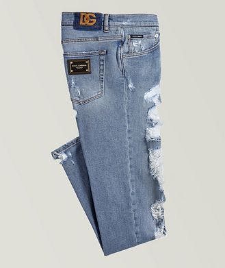 Dolce & Gabbana Slim-Fit Stretch-Cotton Distressed Jeans