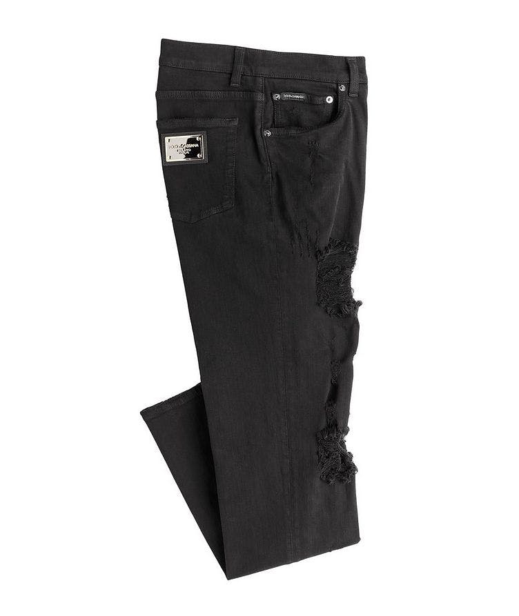 Slim-Fit Stretch-Cotton Distressed Jeans image 0