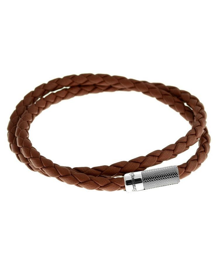 Leather & Sterling Silver Braided Bracelet image 0