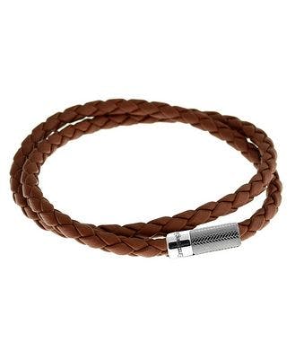 ZEGNA Leather & Sterling Silver Braided Bracelet