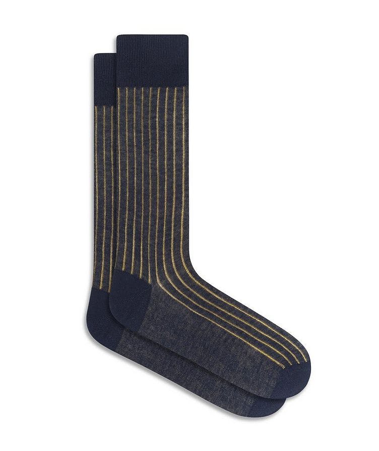 Ribbed Stripe Cotton-Blend Socks image 0