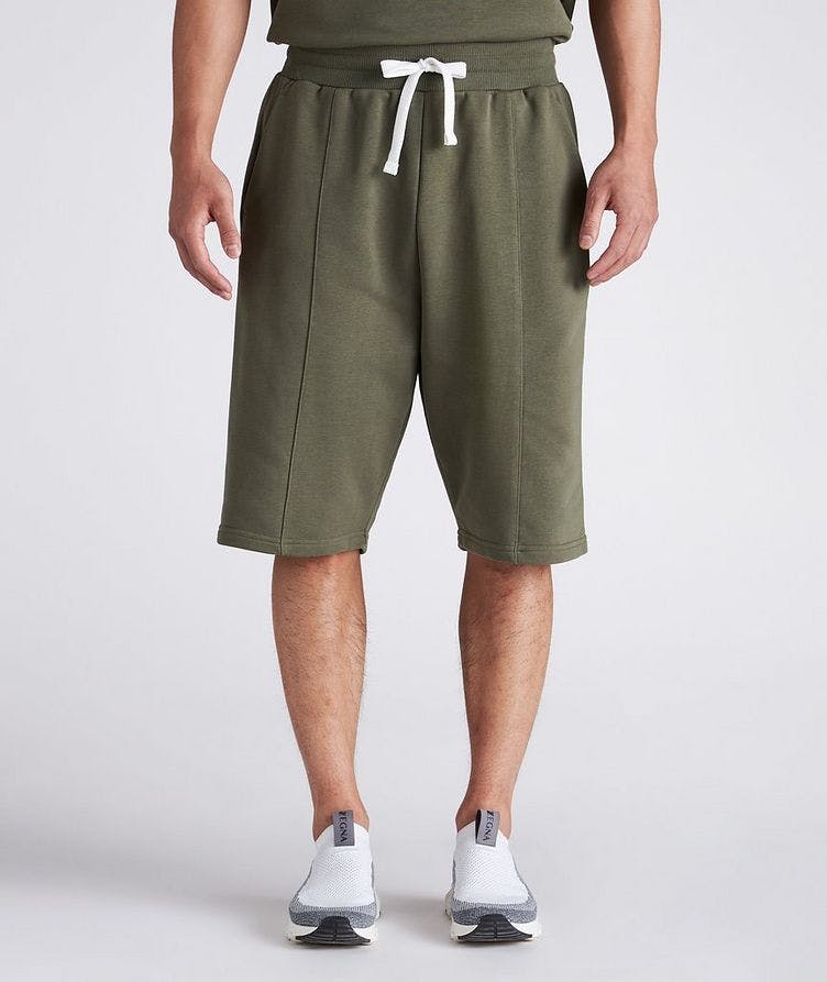 Olive Green Sweat Shorts  image 1