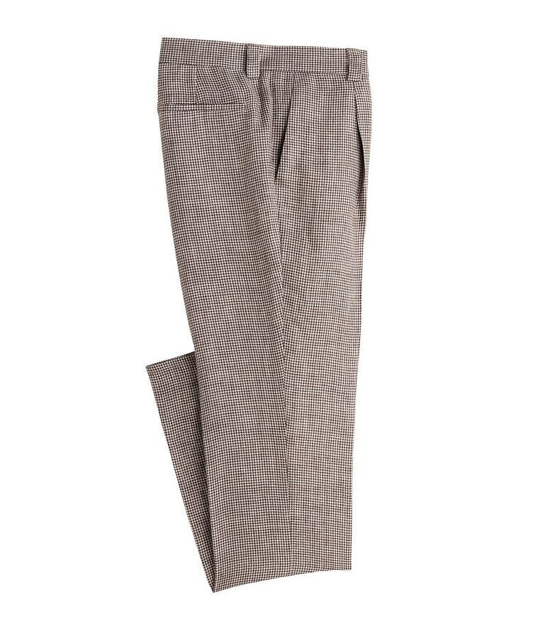 Linen Houndstooth Pleated Pants image 0