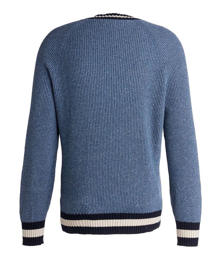 Cotton-Blend Rib-Knit Sweater image 1