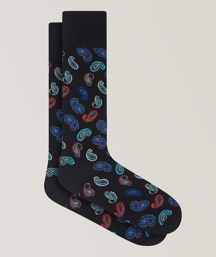 Paisley Printed Stretch-Cotton Socks image 0
