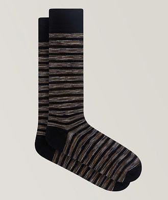 Bugatchi Marbled Stripe Stretch-Cotton Socks