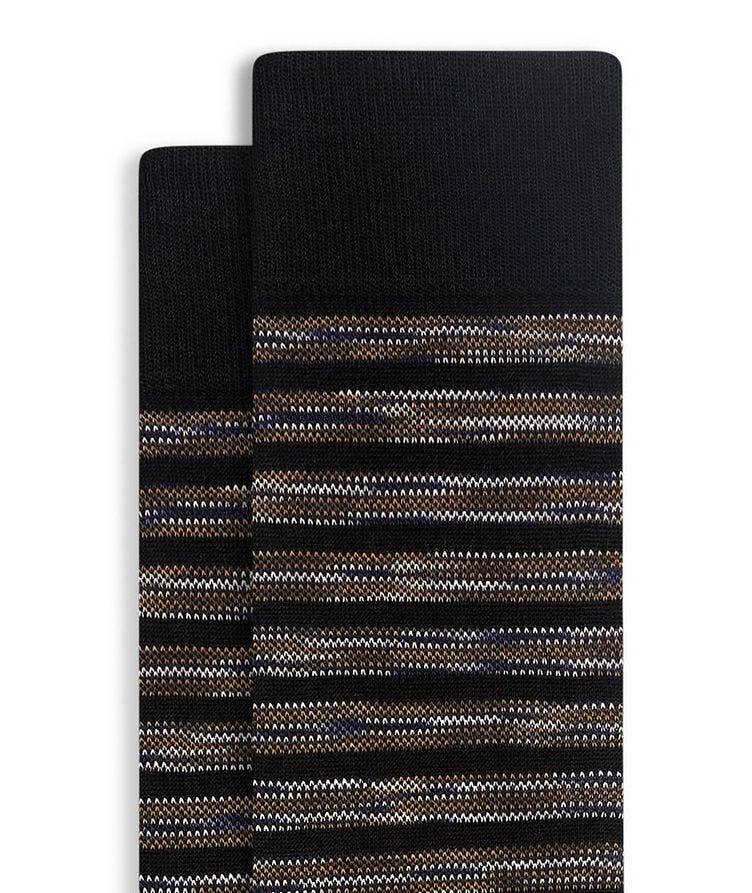 Marbled Stripe Stretch-Cotton Socks image 1