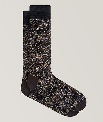 Bugatchi Marbled Paisley Stretch-Cotton Socks
