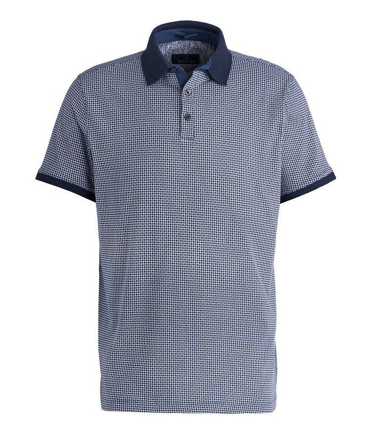 Short-Sleeve Printed Knit Cotton Pique Polo image 0