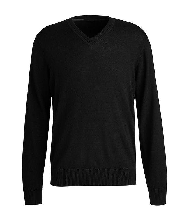 Long-Sleeve Merino Wool V-Neck Sweater picture 1