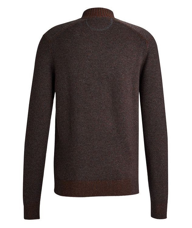 Mock Neck Half-Zip Wool-Blend Sweater picture 2
