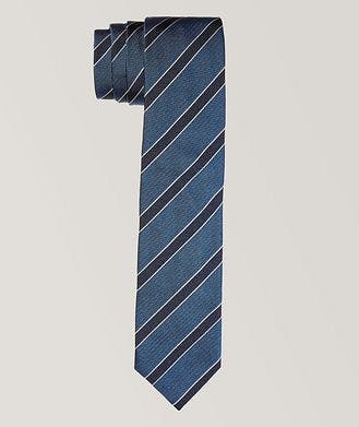Altea Blue Striped Silk Blend Tie 