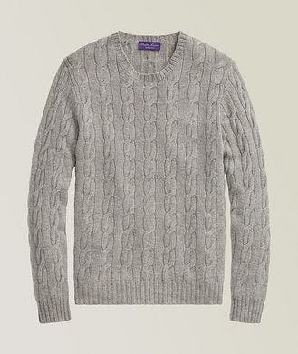 Ralph Lauren Purple Label Cashmere Cable-Knit Crewneck Sweater