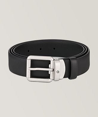 Montblanc Rounded Square 30MM Steel Pin Buckle Leather Belt