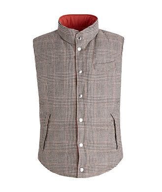 Brunello Cucinelli Linen-Wool-Silk & Nylon Reversible Down Vest