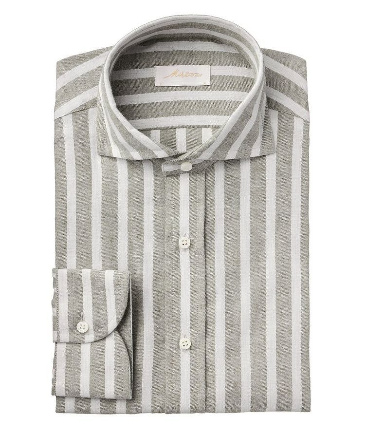 Stripe Patterned Cotton-Linen Dress Shirt image 0