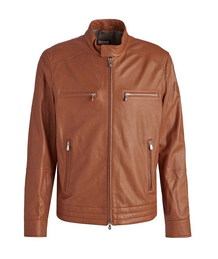 Grained Leather Biker Jacket image 0