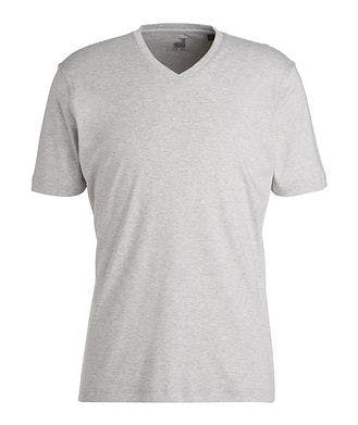 Raffi T-shirt en coton Aqua teint en pièce à encolure en V