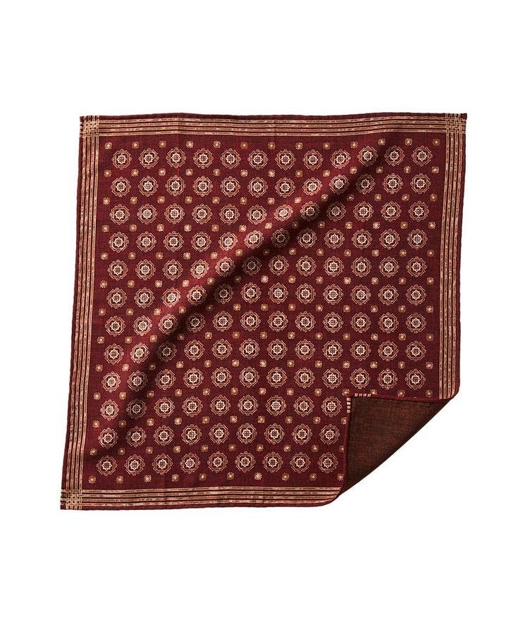 Patterned Double-Face Silk Pocket Square image 0