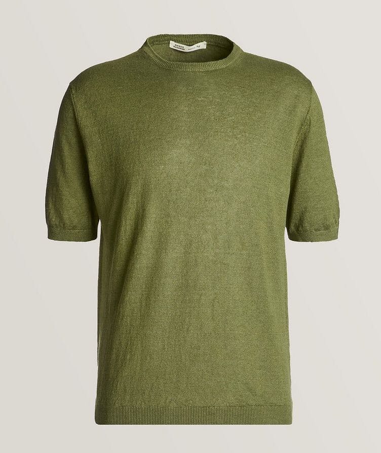 Short-Sleeve Linen Crew Neck T-Shirt image 0