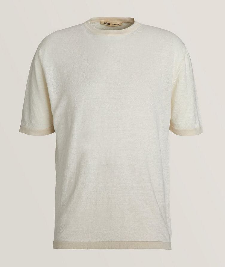 Linen, Silk & Cotton Crew Neck T-Shirt image 0